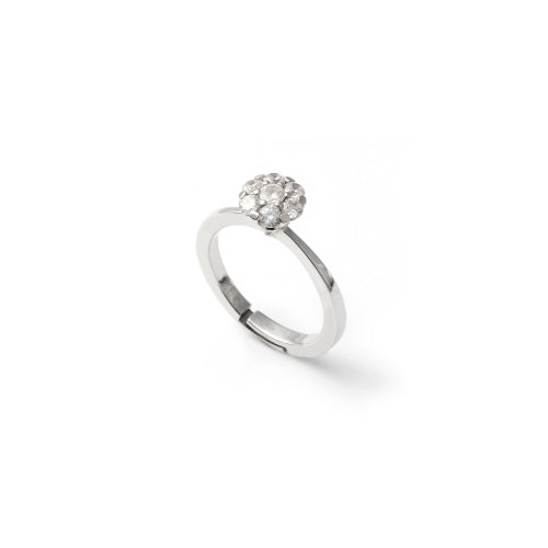 Anello in argento con fiore pavé Unoaerre Ref. 6531