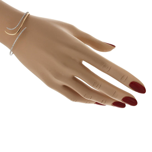 Bracciale Rigido Bicolore con 56 Diamanti CT 0.50