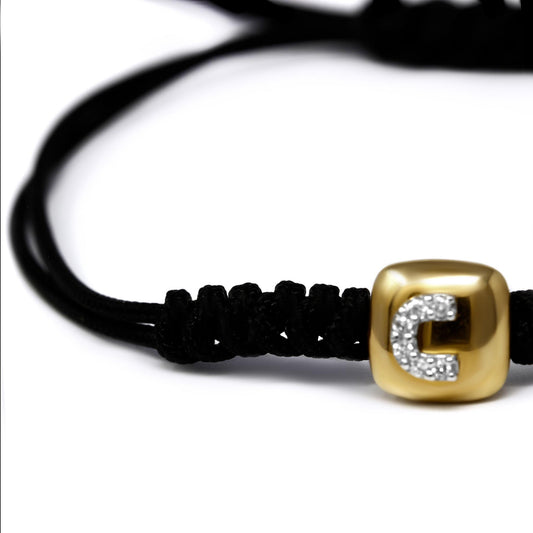 Bracciale Lettera C in Oro Rosa e Diamanti