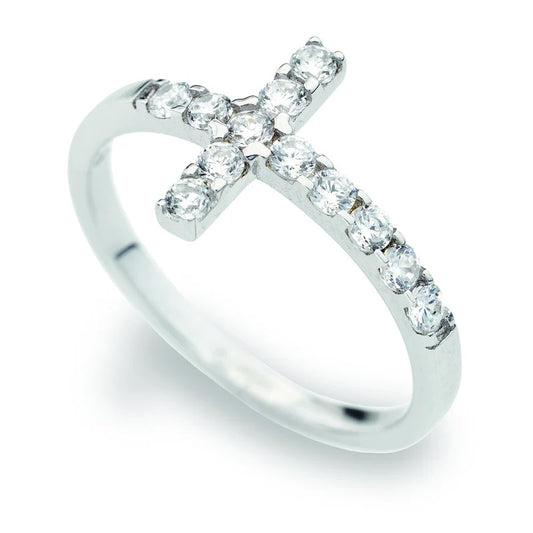 Anello Croce con Zirconi Amen Ref. ACOBB-14