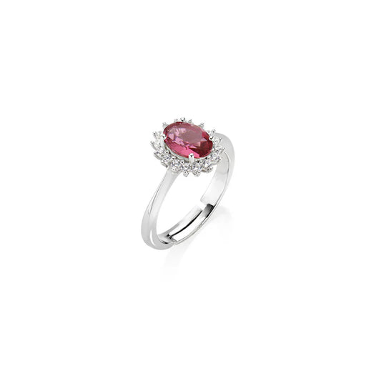 Anello Mini Royal Lady con Zircone Rosso Ciliegia Ref. ANLDPBBCI3