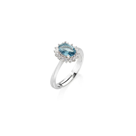Anello Mini Royal Lady con Zircone Blu London Ref. ANLDPBBLB2