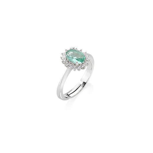 Anello Mini Royal Lady con Zircone Verde Acqua Ref. ANLDPBBVA2