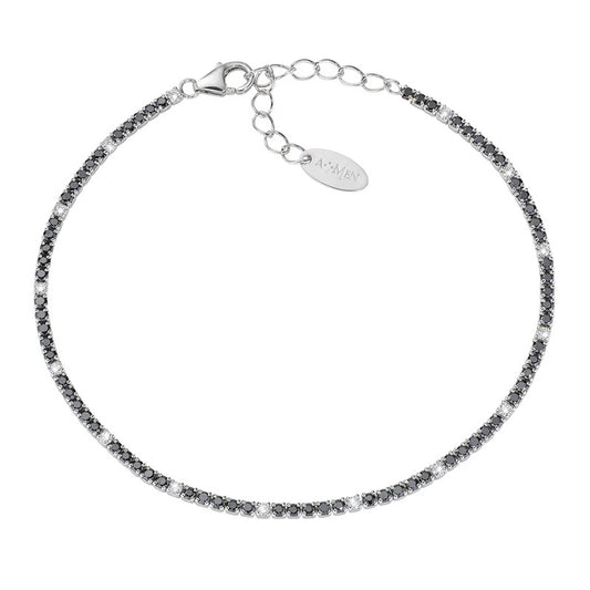 Bracciale Tennis Mania con Zirconi Bianchi e Neri Ref. BT1BNB17