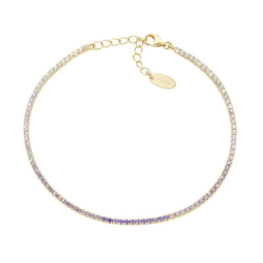 Bracciale Tennis Mania Dorato Degradé Viola con Zirconi Ref.