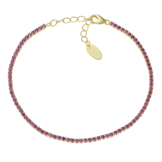 Bracciale Tennis Mania Dorato con Zirconi Rossi Ref. BT1GR17