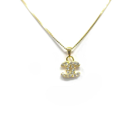 Pendente Chanel in Argento con zirconi