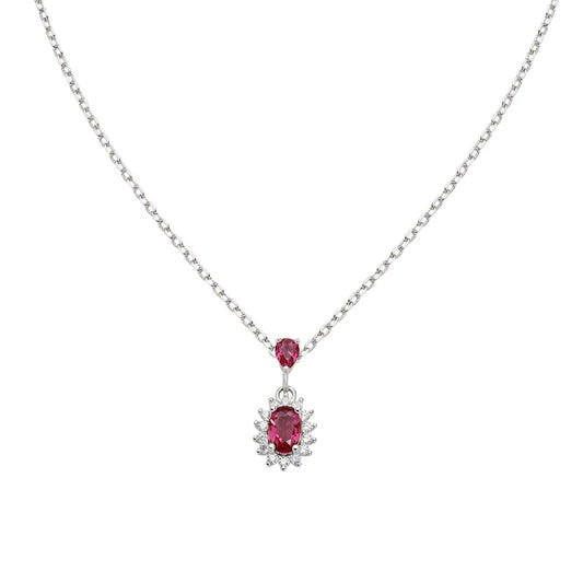 Collana Mini Royal Lady con Zircone Rosso Ciliegia Ref. CLLDPBBCI1