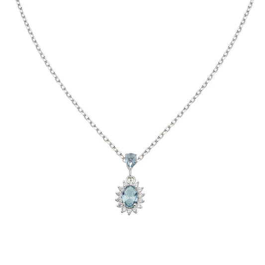 Collana Mini Royal Lady con Zircone Blu London Ref. CLLDPBBLB1