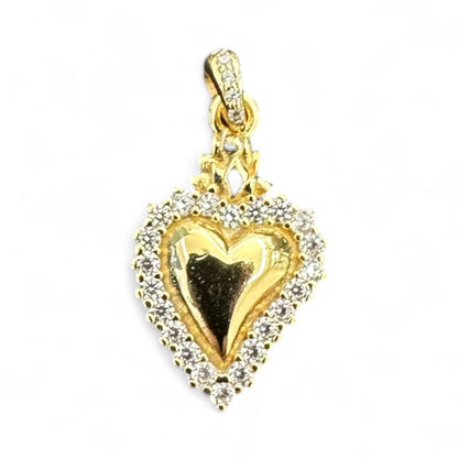 Cuore sacro in argento 925 con Zirconi