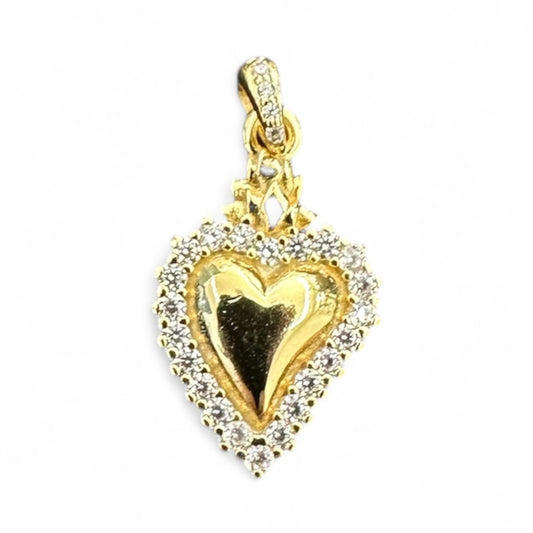 Cuore sacro in argento 925 con Zirconi