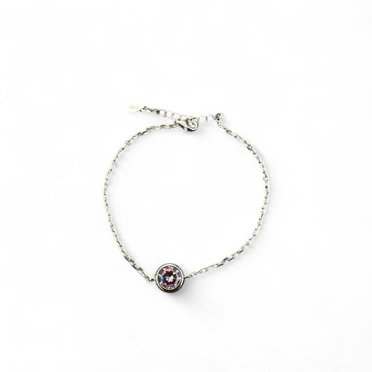 Bracciale catena in Argento 925 con pietra centrale