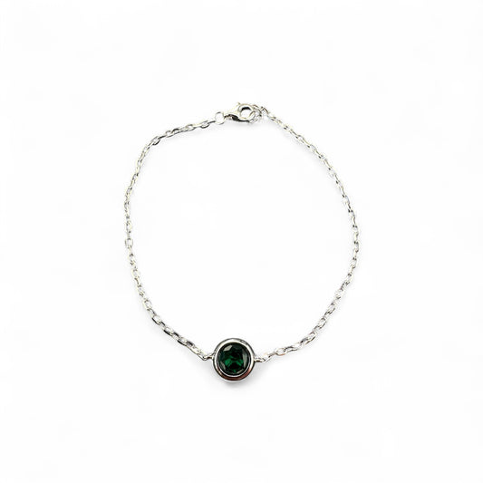 Bracciale catena in Argento 925 con pietra centrale