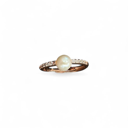 Anello Rosato 925 con Perla e Zirconi