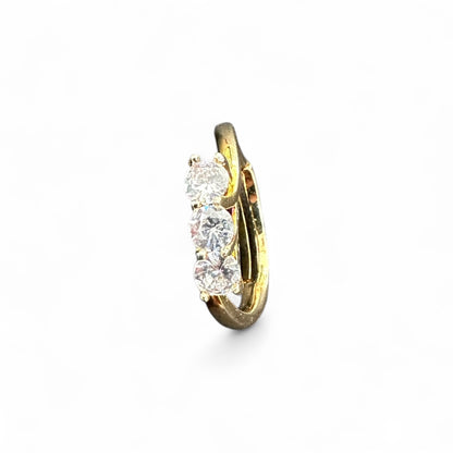 Anello Dorato Trilogy con zirconi