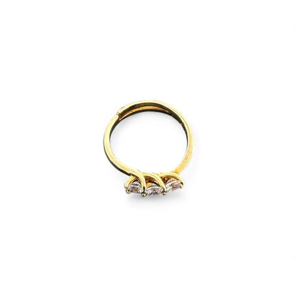 Anello Dorato Trilogy con zirconi