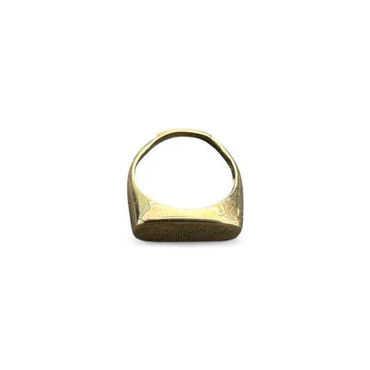 Anello in argento dorato 925 a piastra sopra