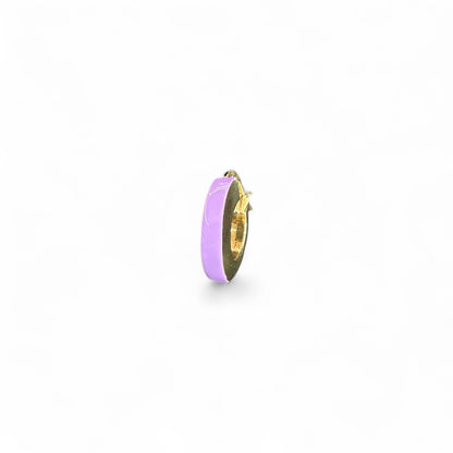 Monorecchino a Cerchio in Argento Giallo con Viola cm 1.8