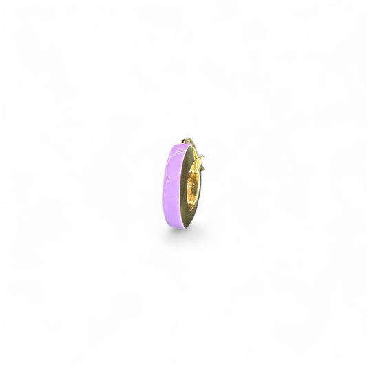 Monorecchino a Cerchio in Argento Giallo con Viola cm 1.8