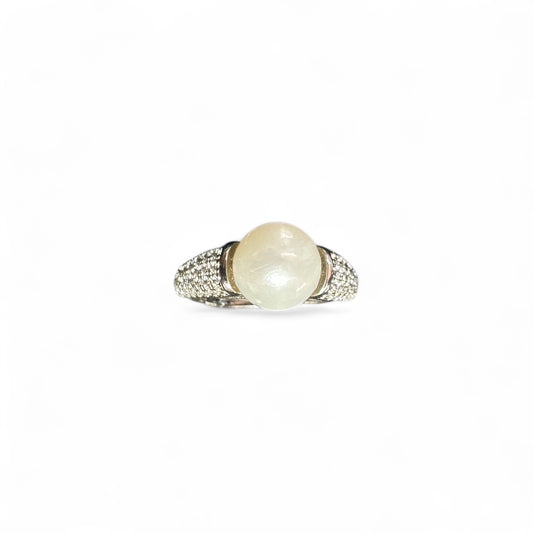 Anello Perla e Zirconi laterali