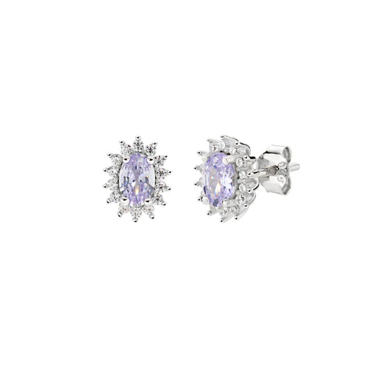 Orecchini Mini Royal Lady con Zircone Lillà Ref. ORLDPBBLA
