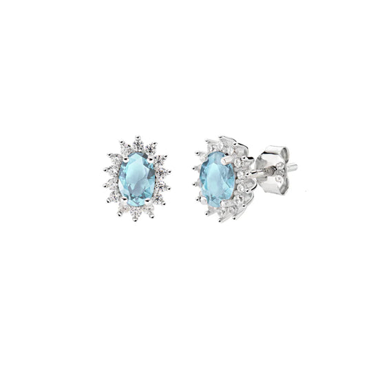 Orecchini Mini Royal Lady con Zircone Blu London Ref. ORLDPBBLB