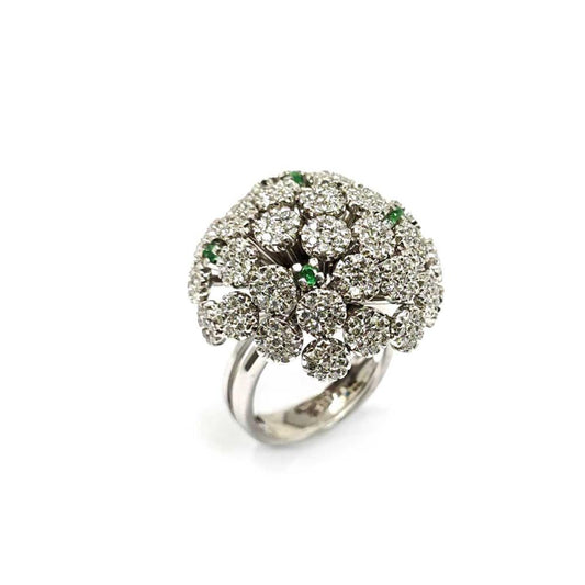Anello Albero con Diamanti e Smeraldi Collezione S. Dali