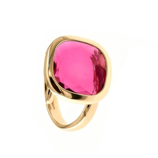 Anello Caramelle Reverse con pasta vitrea fucsia. Misure regolabili