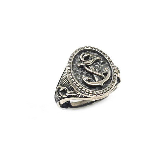Anello Chevalier Ancora Ovale in Argento 925 mis 20 Regolabile
