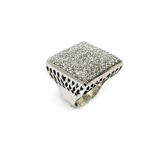 Anello Pavè Quadrato con Diamanti CT 2.80