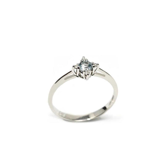 Anello con Acquamarina CT 0.18 e Diamanti CT 0.03