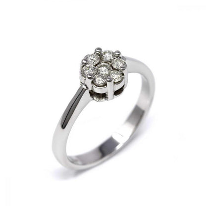 Anello Rosetta con Diamanti Bianchi Naturali CT 0.32