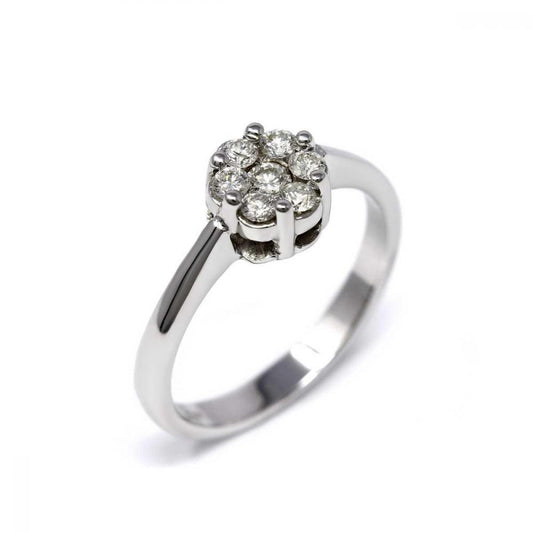 Anello Rosetta con Diamanti Bianchi Naturali CT 0.32