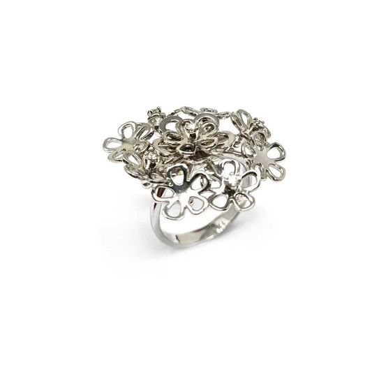 Anello Fiori Girevoli con Diamanti CT 0.20