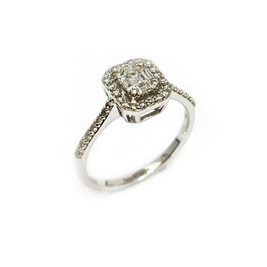 Anello Rettangolare con Diamanti CT 0.45