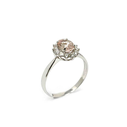 Anello con Diamanti e Morganite
