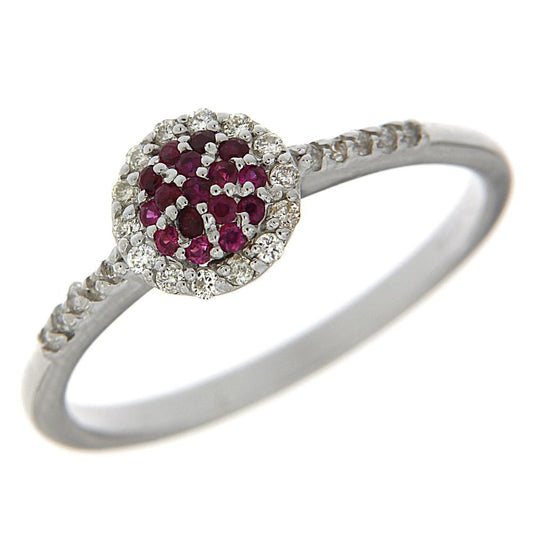 Anello con Diamanti CT 0.17 e Rubini CT 0.12