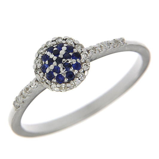 Anello con Diamanti CT 0.17 e Zaffiri CT 0.12