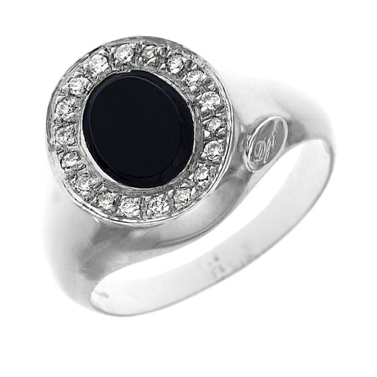 Anello con Onice e 18 Diamanti CT 0.20