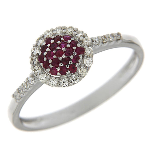 Anello con Rubini CT 0.15 e Diamanti CT 0.19
