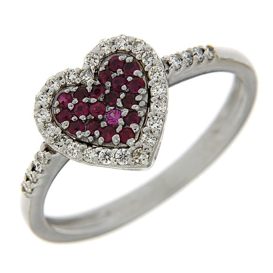Anello con Rubini CT 0.17 e Diamanti CT 0.21