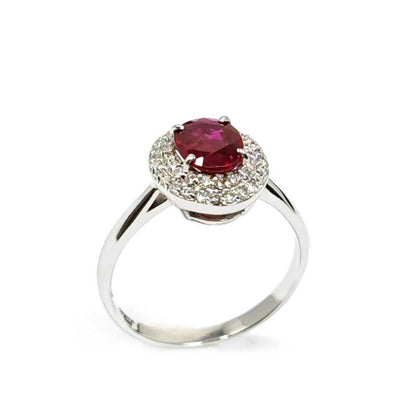 Anello con Rubino CT 1.45 e Diamanti CT 0.30