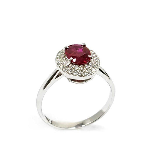 Anello con Rubino CT 1.45 e Diamanti CT 0.30