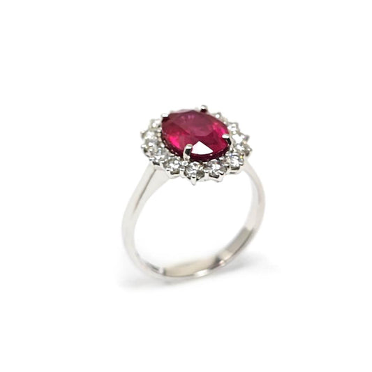 Anello con Rubino CT 1.75 e Diamanti CT 0.70