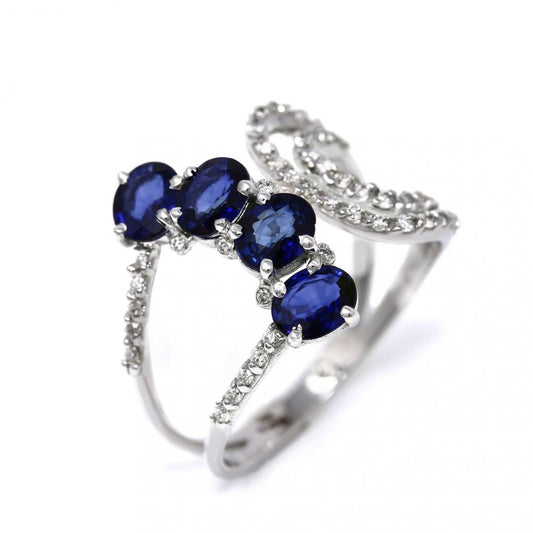 Anello con Zaffiri CT 1.72 e Diamanti CT 0.32