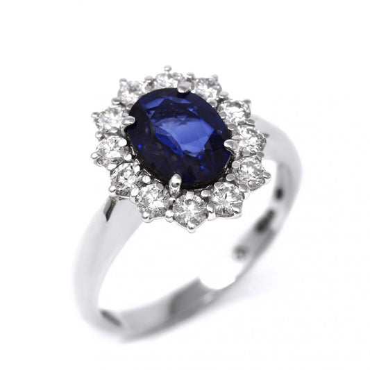 Anello con Zaffiro CT 1.86 e Diamanti CT 0.80