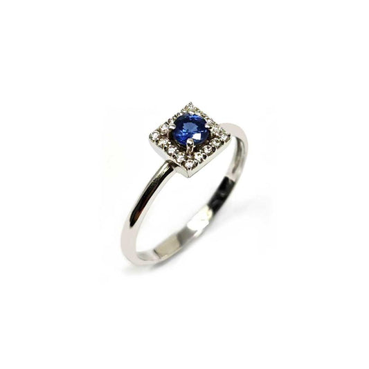 Anello con Zaffiro CT 0.35 e Diamanti CT 0.16