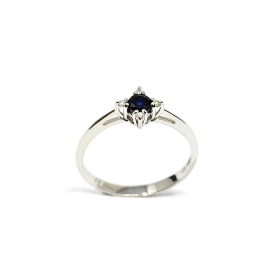 Anello con Zaffiro CT 0.30 e Diamanti CT 0.03