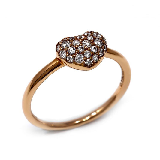 Anello Cuore con Diamanti in Oro Rosa CT 0.35