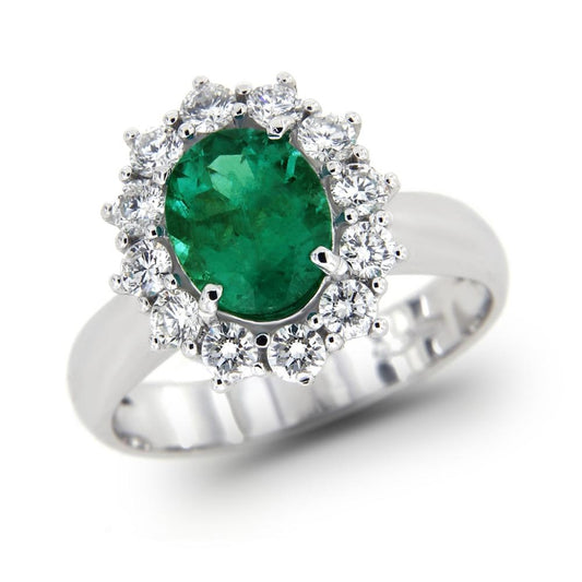 Anello e Smeraldo Colombiano CT 1.32 e Diamanti CT 0.68